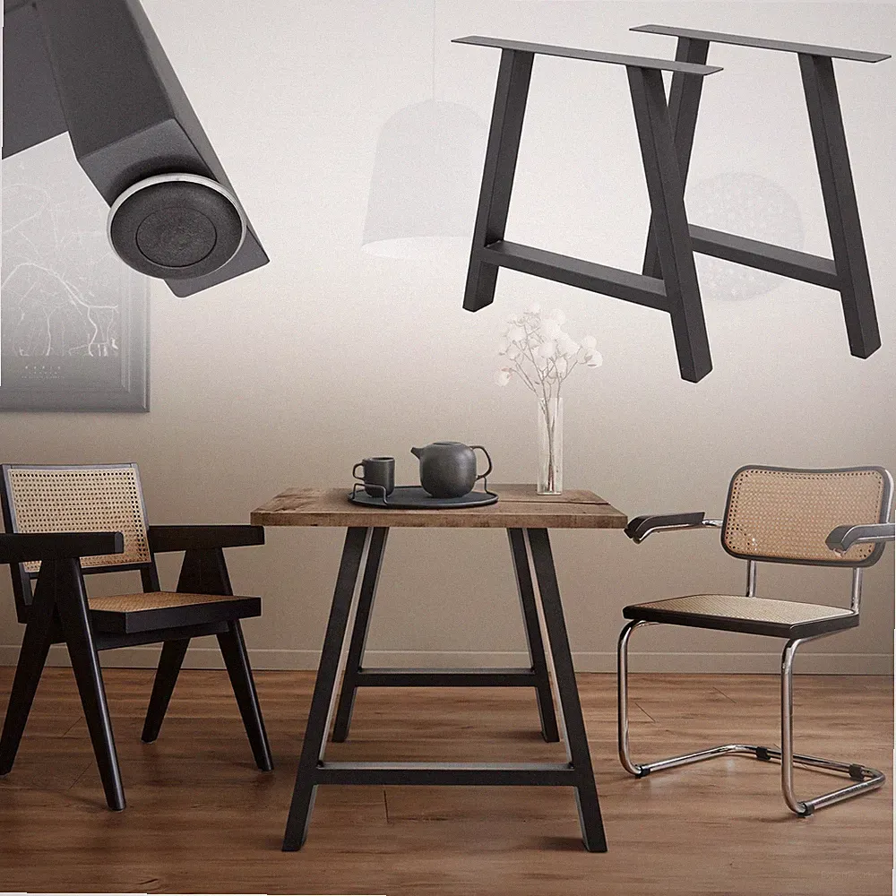 Tischbeine Tischgestell A-Design Industriedesign Stahl 70 x 72 cm Anthrazit