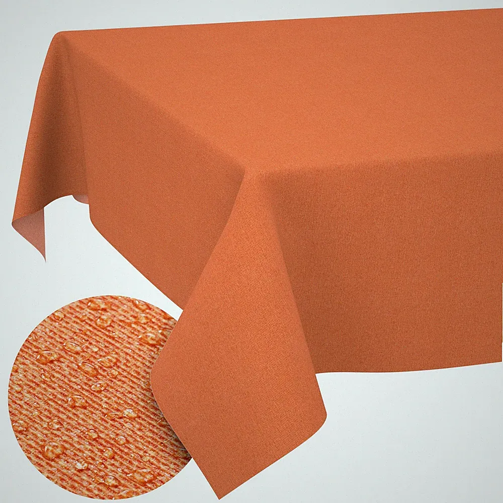 Tischdecke abwaschbar Leinenoptik Gartentischdecke Beige Orange Bordeaux Altrosa