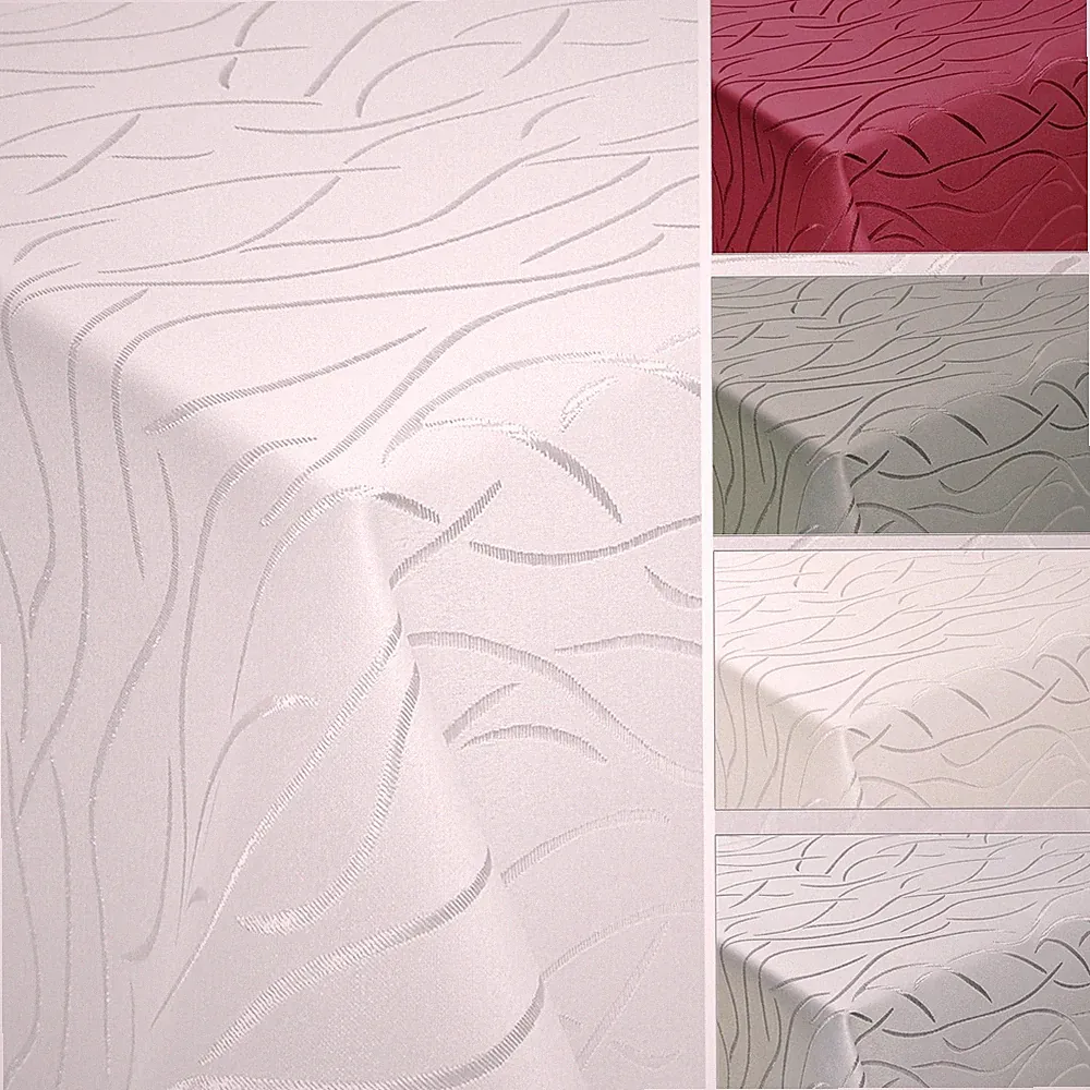 TISCHDECKE BÜGELFREI PFLEGELEICHT ECKIG RUND OVAL 60°WÄSCHE WELLENDESIGN GARTEN