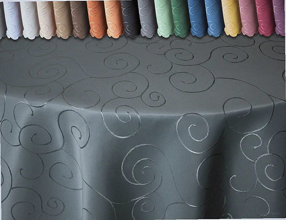 Tischdecke Damast Ornamente eckig Circle Struktur bügelfrei pflegeleicht