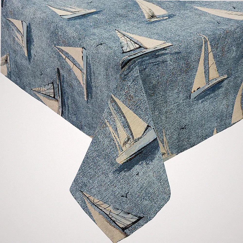 Tischdecke Gobelin Mitteldecke Maritim 130x130 Tischwäsche Boot Made in Germany