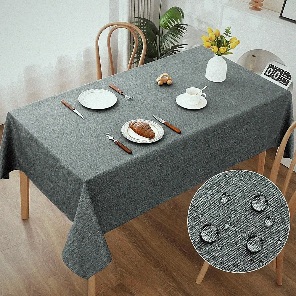Tischdecke Leinenoptik 140x200cm kratzfest Tischwäsche