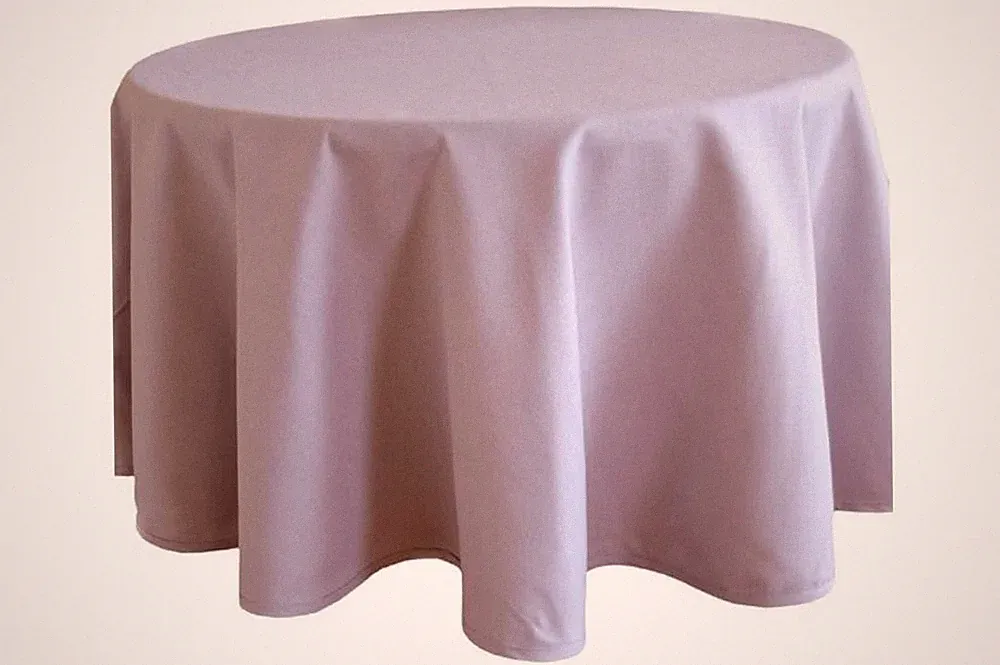 Tischdecke Rund 170 cm Tischtuch Tischwäsche Unterdecke Violett Baumwolloptik