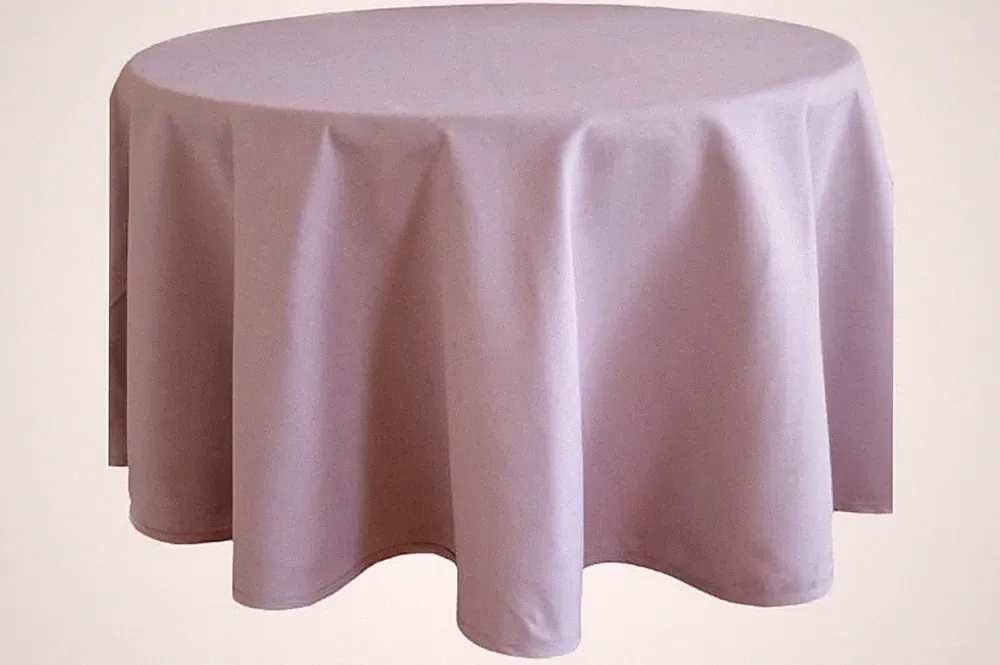 Tischdecke Rund 170 cm Tischtuch Tischwäsche Unterdecke Violett Baumwolloptik