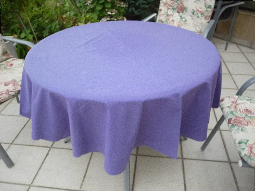 Tischdecke rund violett 168 cm Polyester/Baumwolle Pflegeleicht gut erhalten