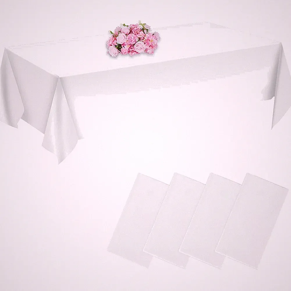 Tischdecke Weiße Rechteck Sommerparty Geburtstag Hochzeit 137x274cm