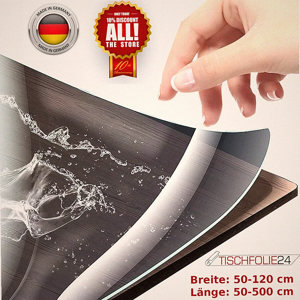 Tischfolie Schutzfolie Tischdecke Tischschutz Folie transparent 2.2 mm Glasklar
