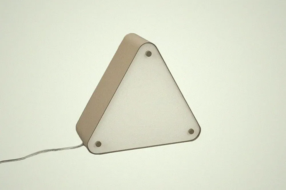 Tischleuchte mit Schalter Dreieckig Retro Energiespar E27 23W Beige Glas