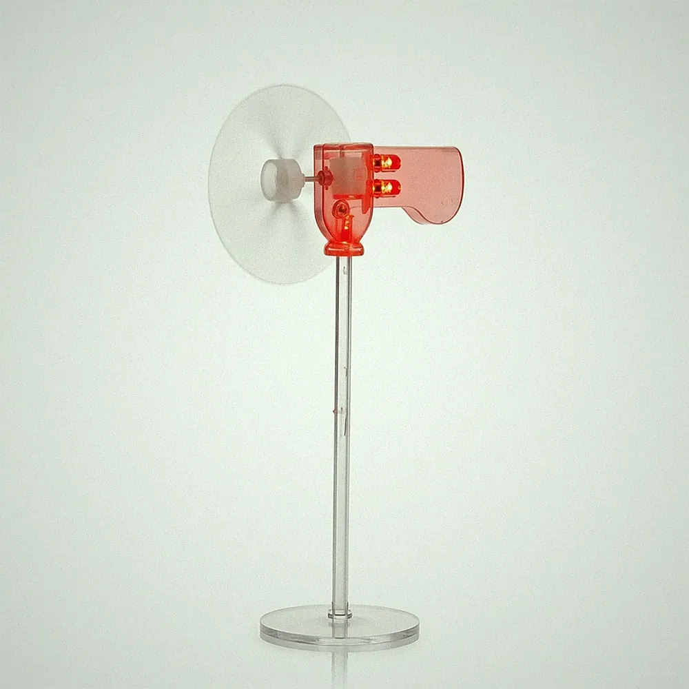 Tischwindrad mit LEDs transparent Windradmodell kompakt für Schreibtisch