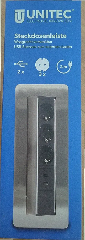 Unitec Einbau Tischsteckdose - Neu