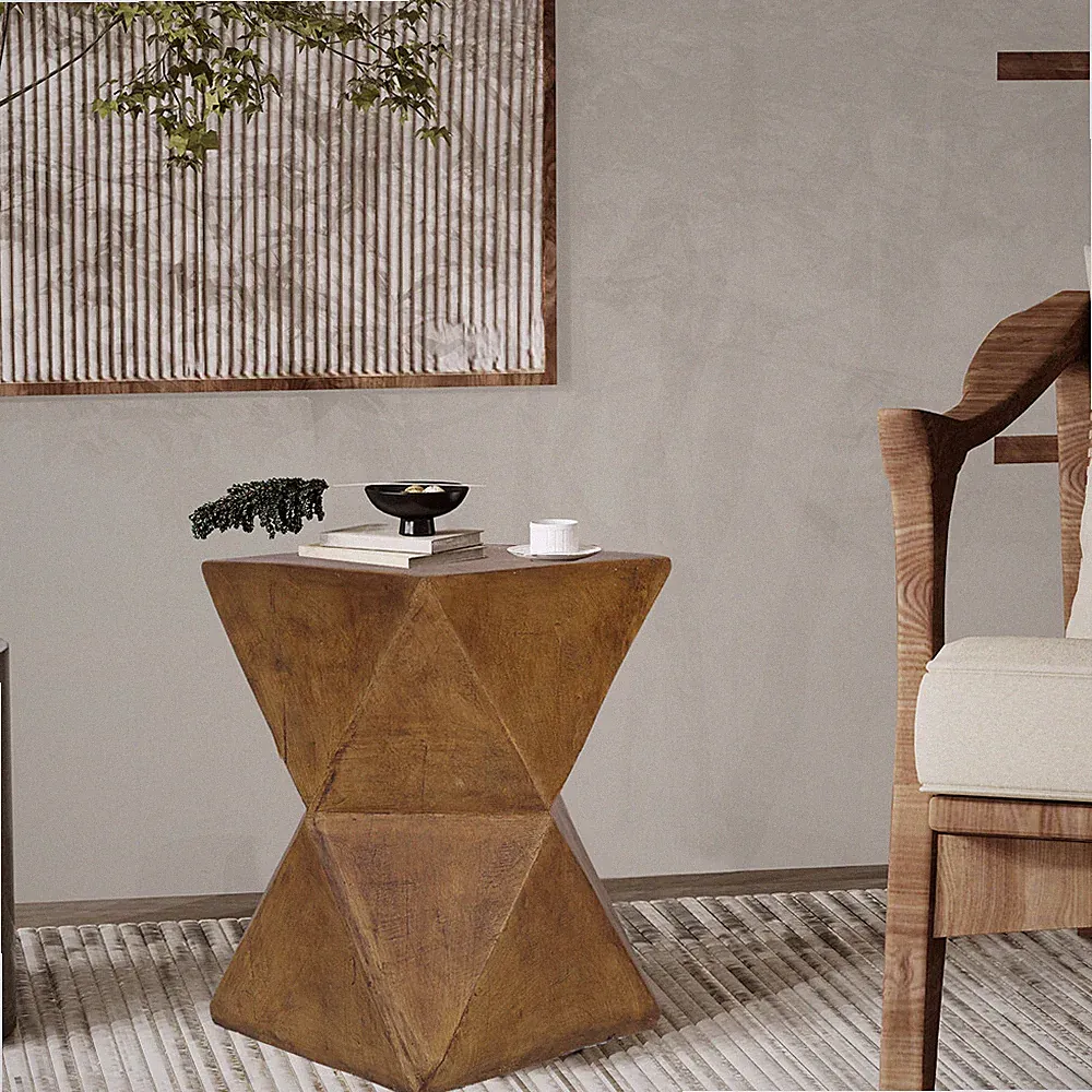 Unregelmäßiger Geometrischer Couchtisch Holz Wohnzimmer Sofatisch Garten Tisch
