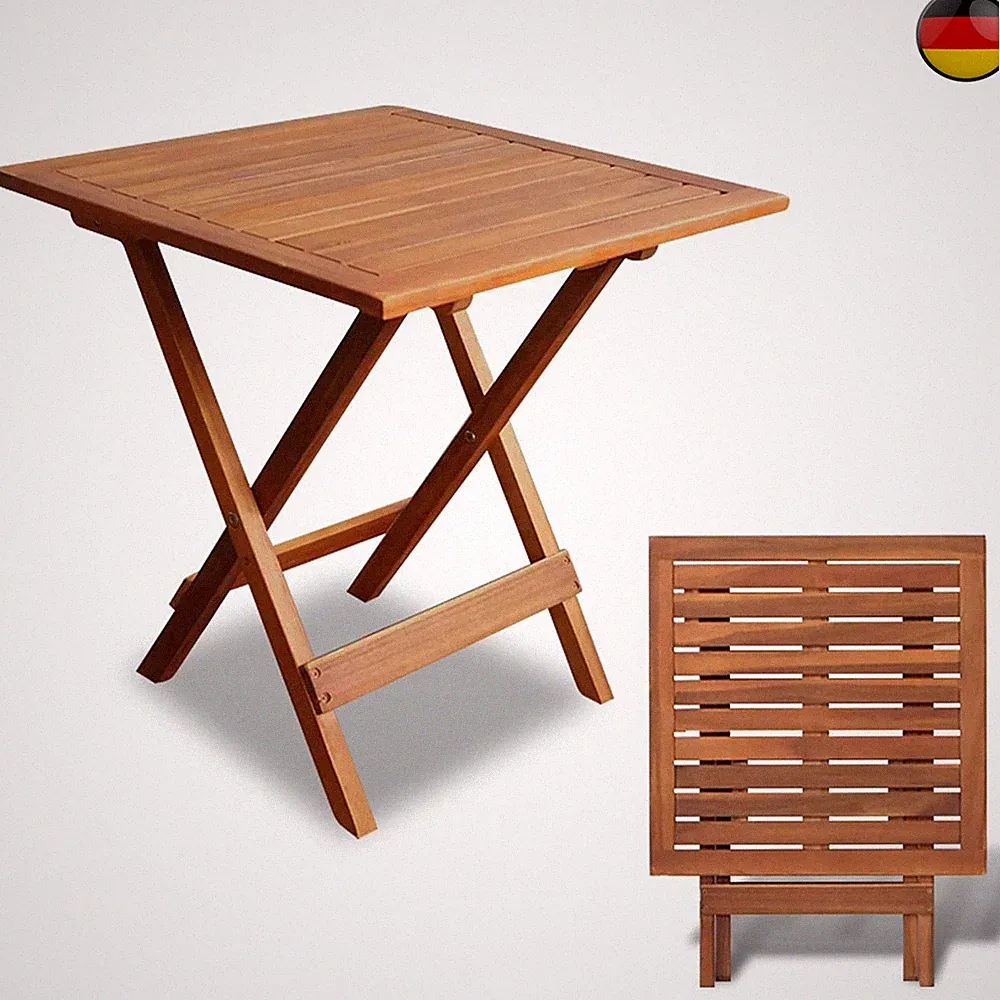 vidaXL Akazie Gartentisch Holztisch Beistelltisch Klapptisch Tisch Weiß/Braun