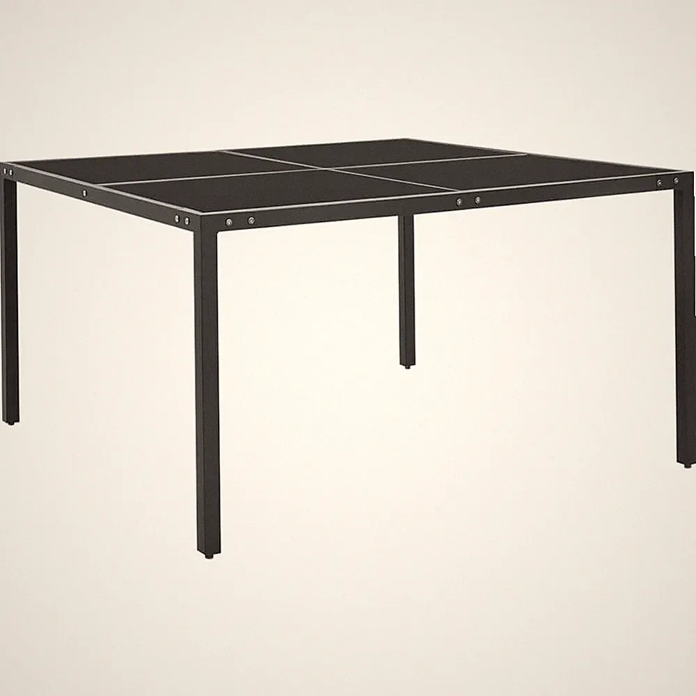 VidaXL Gartentisch Anthrazit 130x130x72 Cm Stahl Und Glas