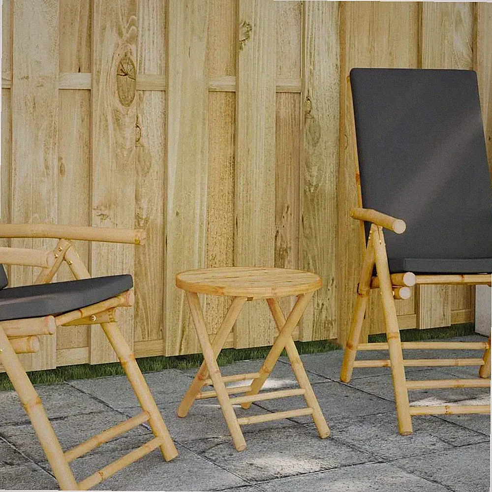 VidaXL Gartentisch Klappbar Ø45x45 Cm Bambus
