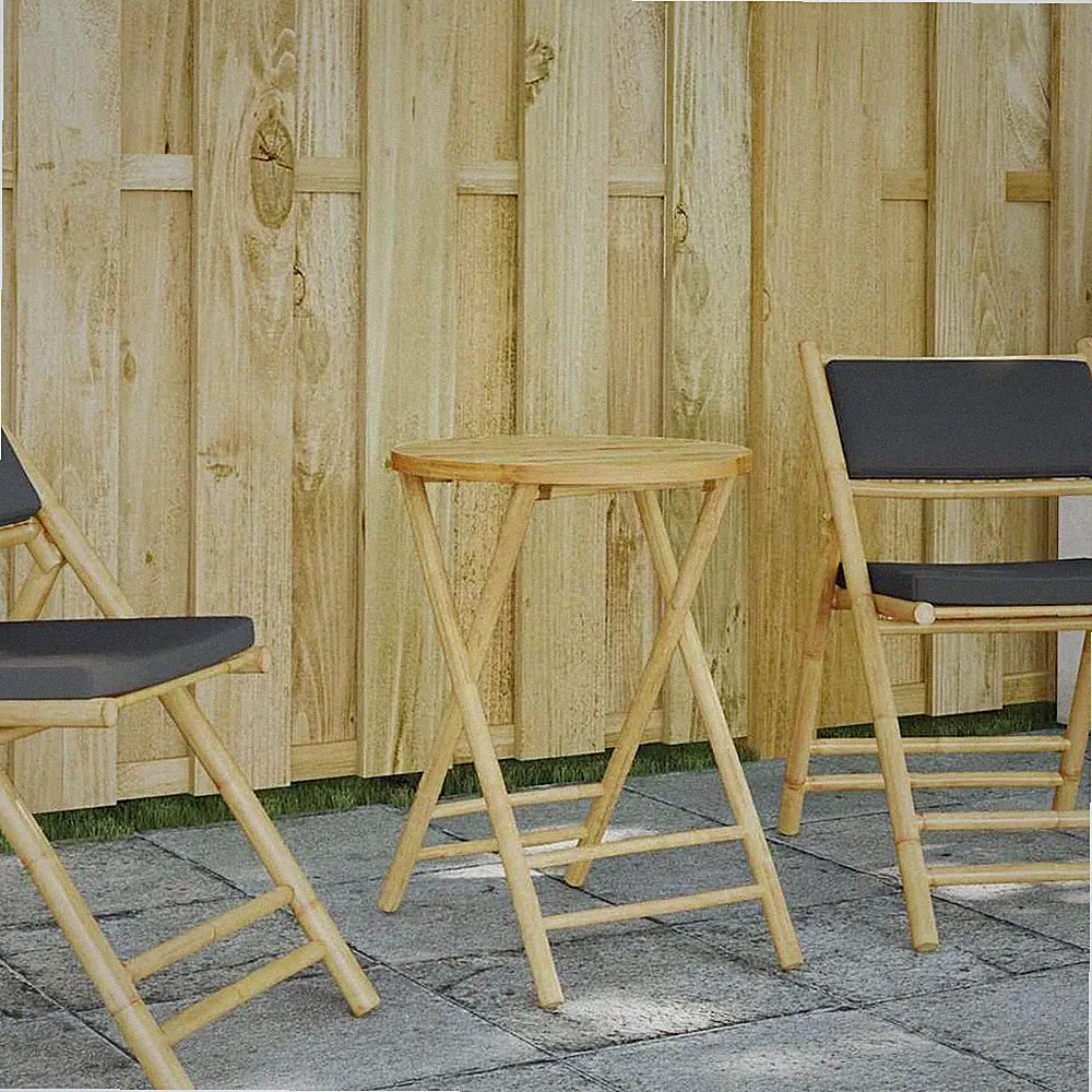 VidaXL Gartentisch Klappbar Ø55x75 Cm Bambus