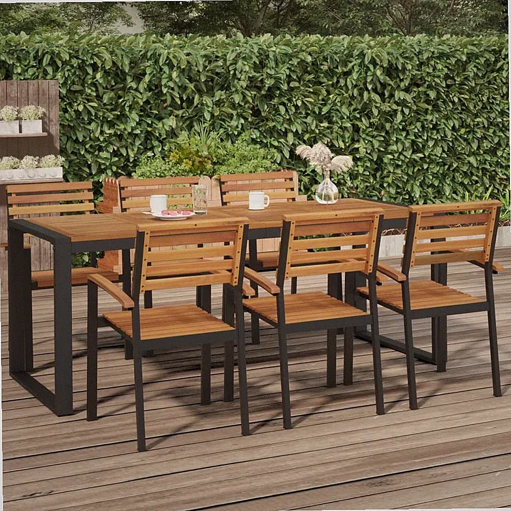 VidaXL Gartentisch Mit Gestell U-Form 200x90x75 Cm Akazie Massivholz