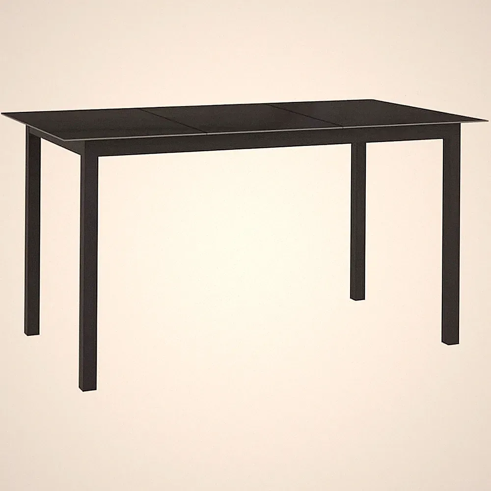 VidaXL Gartentisch Schwarz 150x90x74 Cm Aluminium Und Glas