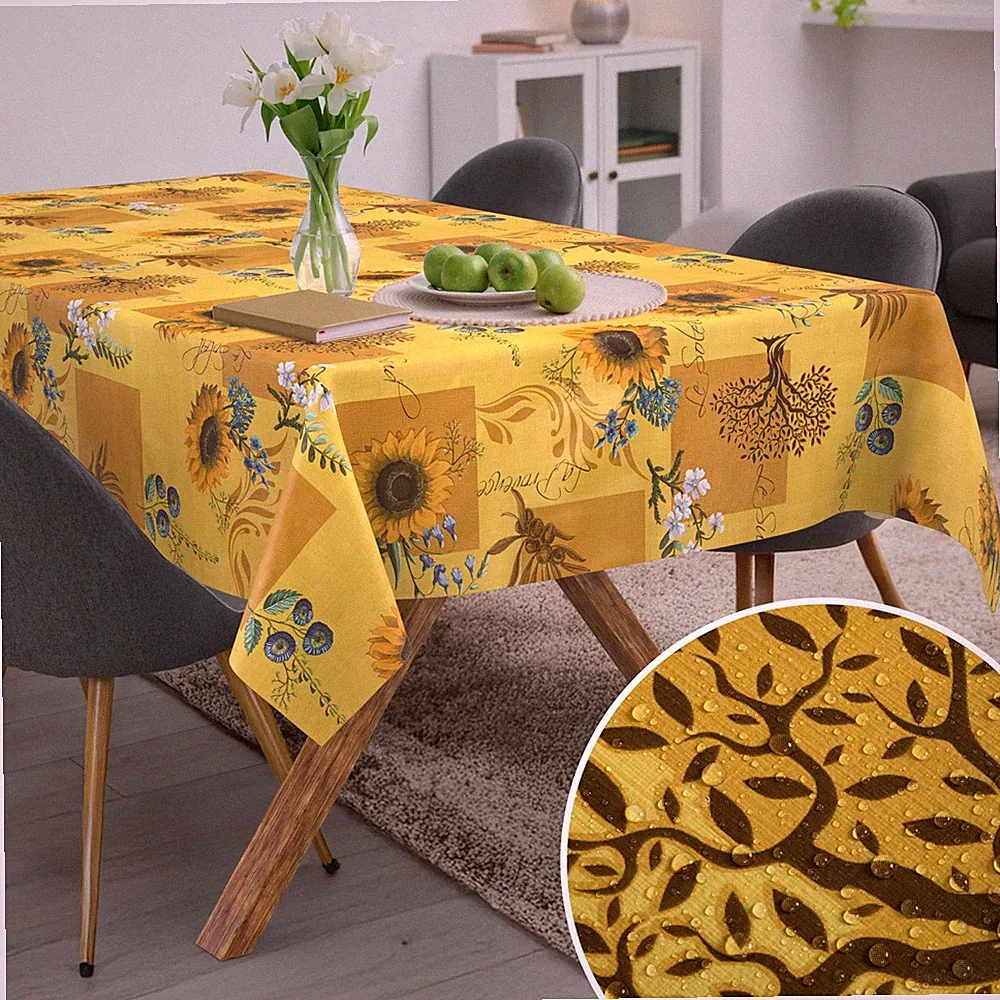 Wachstischdecke Wachstuch Tischdecke abwaschbar Gartentischdecke Sonnenblume