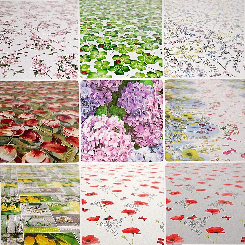 Wachstuch Tischdecke abwaschbar Wachstuchtischdecke Gartentischdecke Blumen ANRO