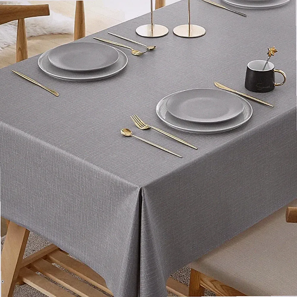 Wachstuch Tischdecke grau abwischbar Lotuseffekt 140x200 cm