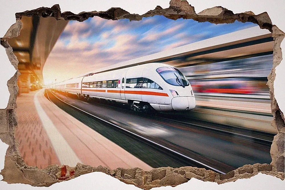 Wandtattoo Zugfahrt im ICE Eisenbahn - verschiedene Rahmentypen DW000055
