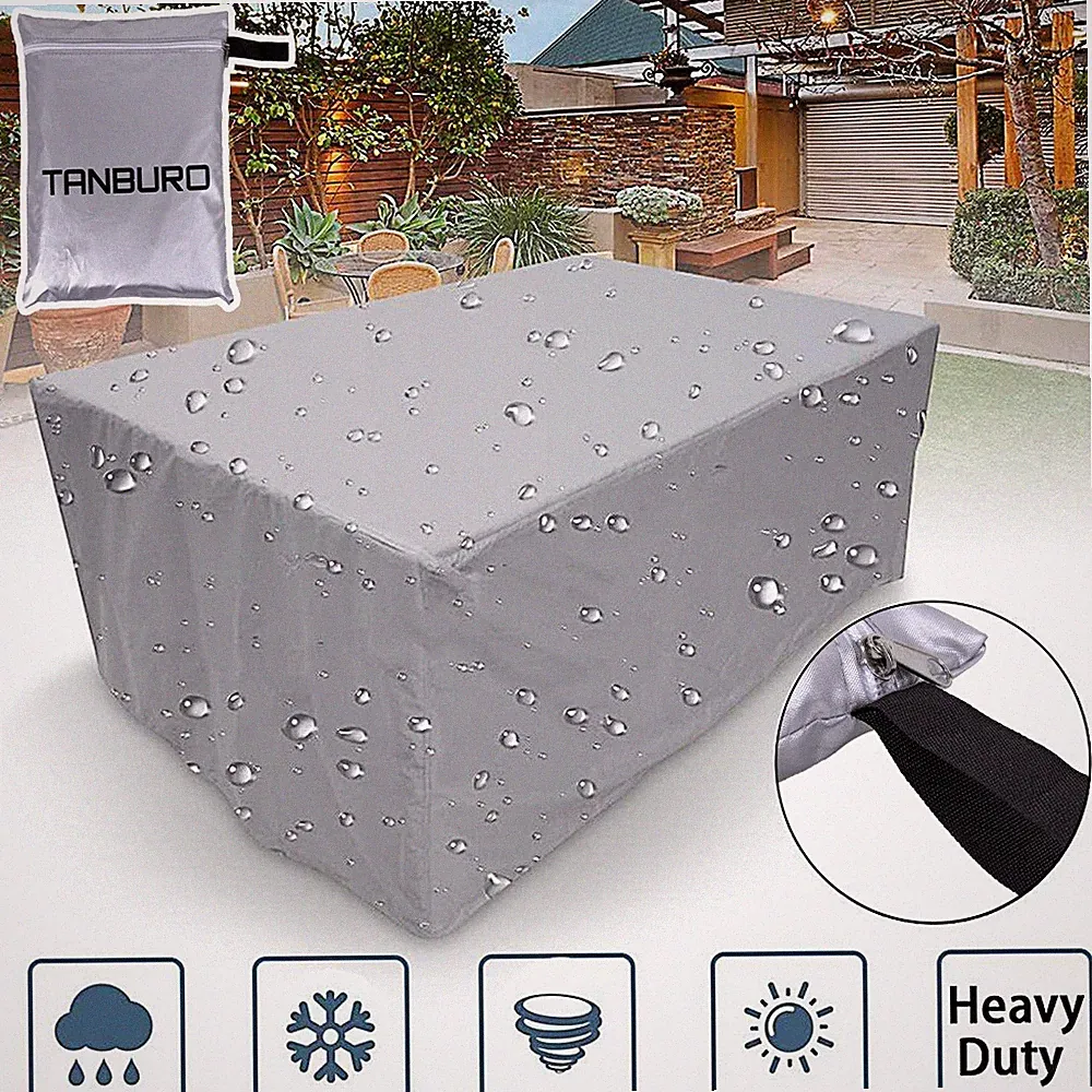 Wasserdicht Gartenmöbel Abdeckung UV Abdeckplane für Gartentische Terrassenmöbel