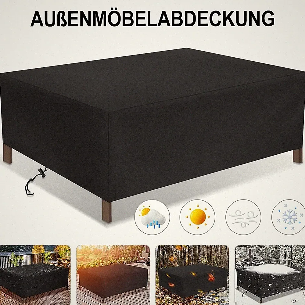 Wasserdicht Gartentisch Abdeckung Schutzhülle Gartenmöbel Abdeckplane Garnitur