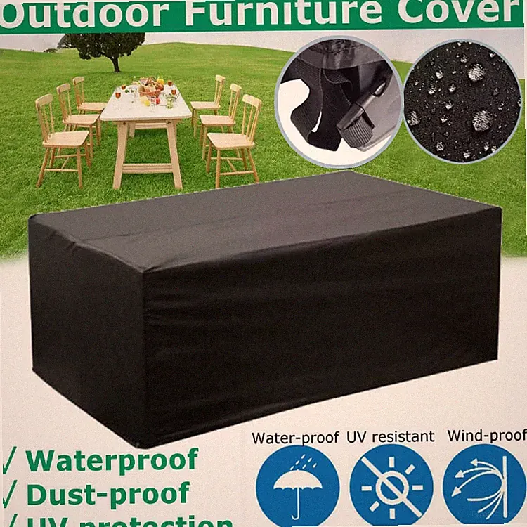 Wasserdicht Hülle 300D Gartentisch Abdeckung Schutzhülle Gartenmöbel Abdeckplane