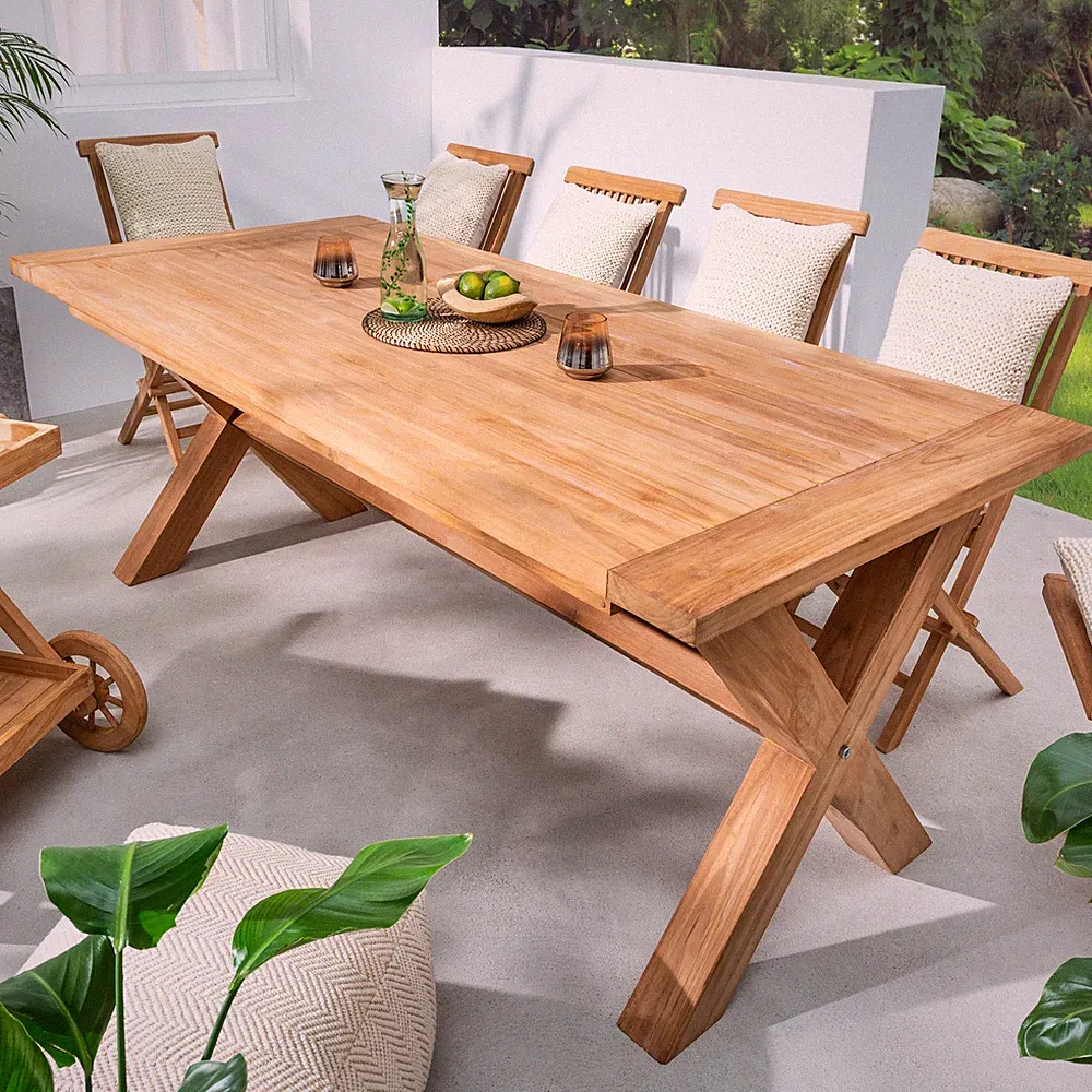Wetterfester Gartentisch EMPIRE TEAK GRÖßENWAHL Teak Massivholz Outdoor Esstisch