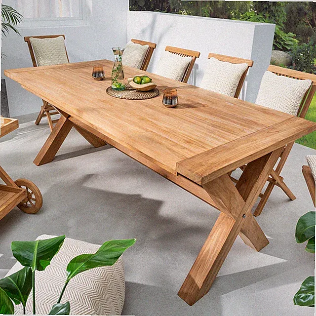 Wetterfester Gartentisch EMPIRE TEAK GRÖßENWAHL Teak Massivholz Outdoor Esstisch
