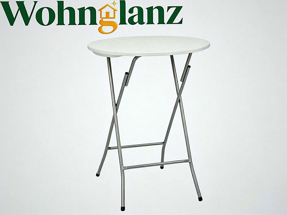 Wohnglanz Stehtisch klappbar Partytisch Bistrotisch Klapptisch in weiß Höhe110cm