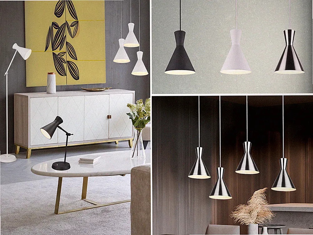Wohnzimmer Lampen hängend Industrial Fabric Style Pendelleuchten Stehleuchten