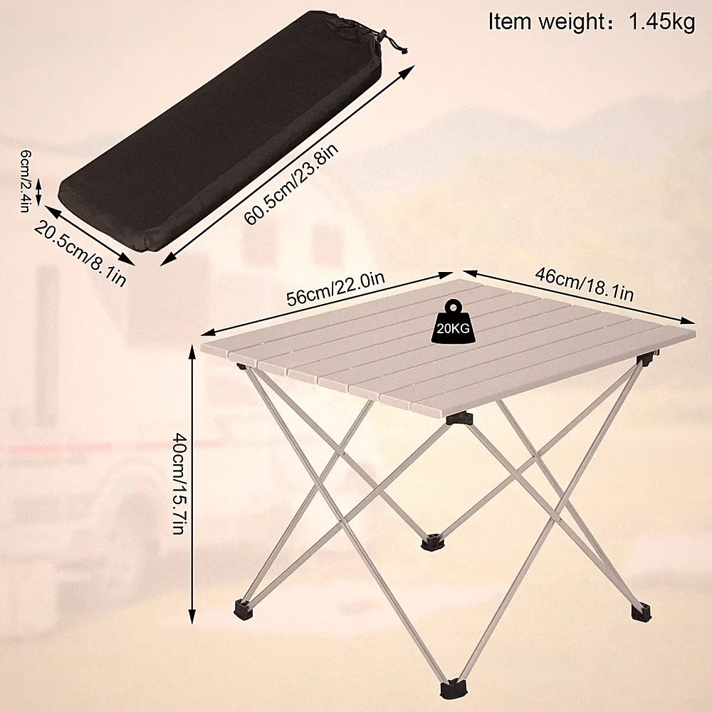WOLTU Alu Campingtisch Klapptisch Gartentisch Picknicktisch Buffettisch Silber