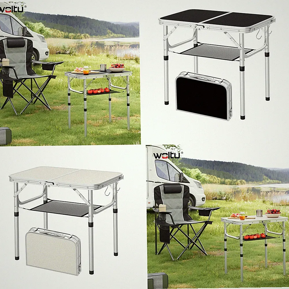 WOLTU Campingtisch Klapptisch Buffettisch Höhenverstellbar Gartentisch Falttisch