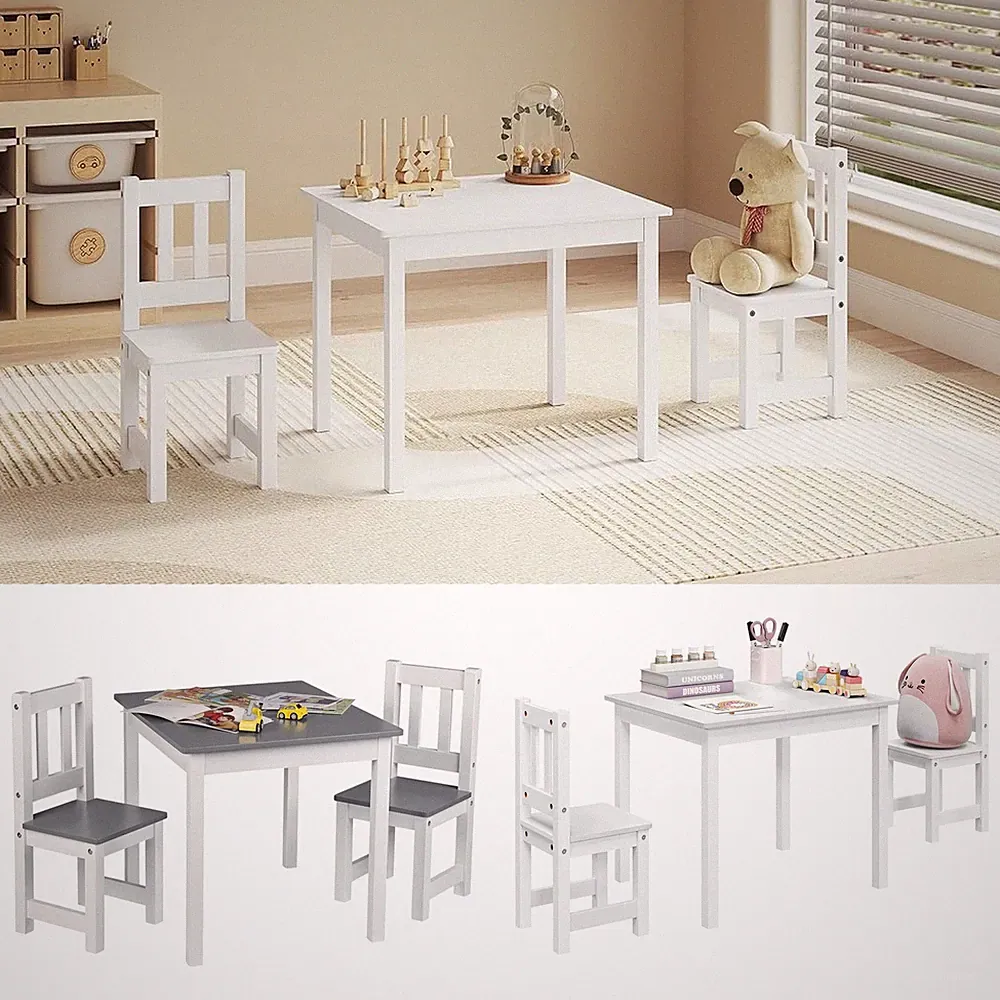 WOLTU Kindersitzgruppe Kindertisch mit 2 Stühlen Set Kindermöbel MDF Sitzgruppe