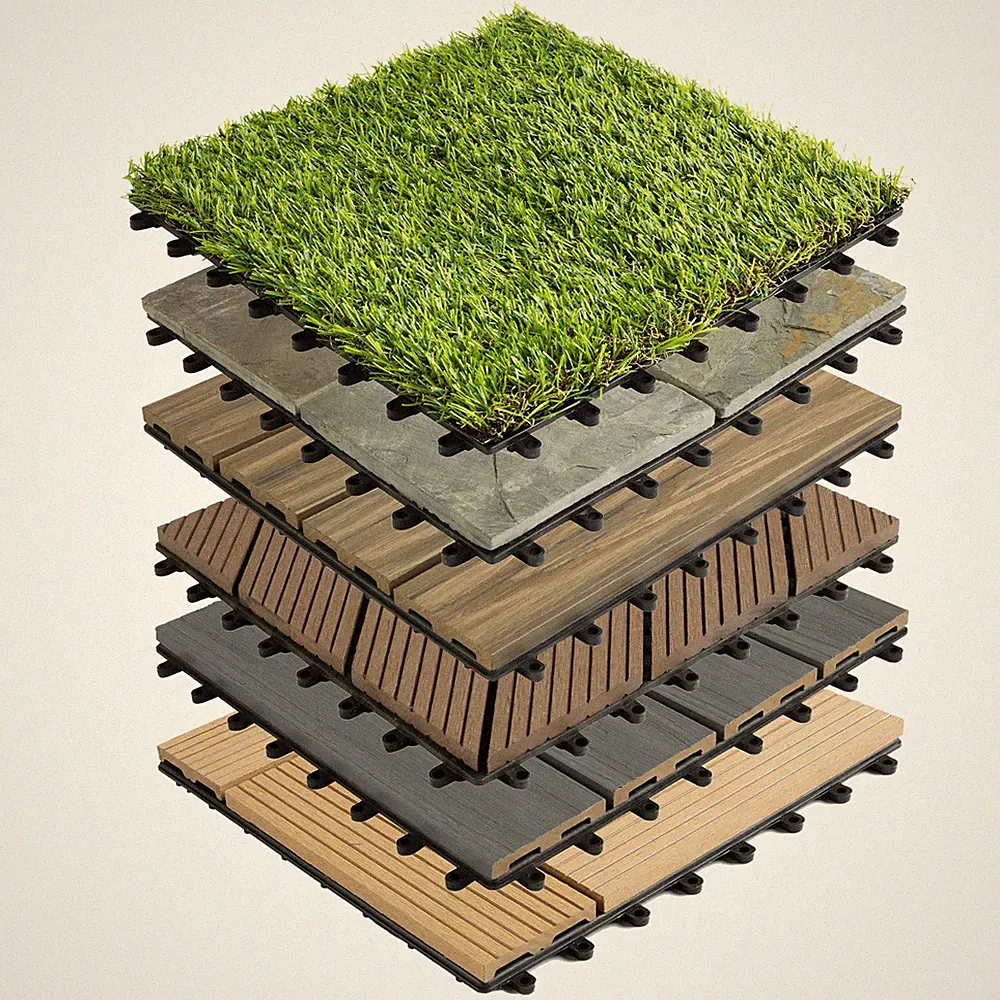 WPC Klickfliesen Terrassenfliese - Klicksystem für Balkon und Garten