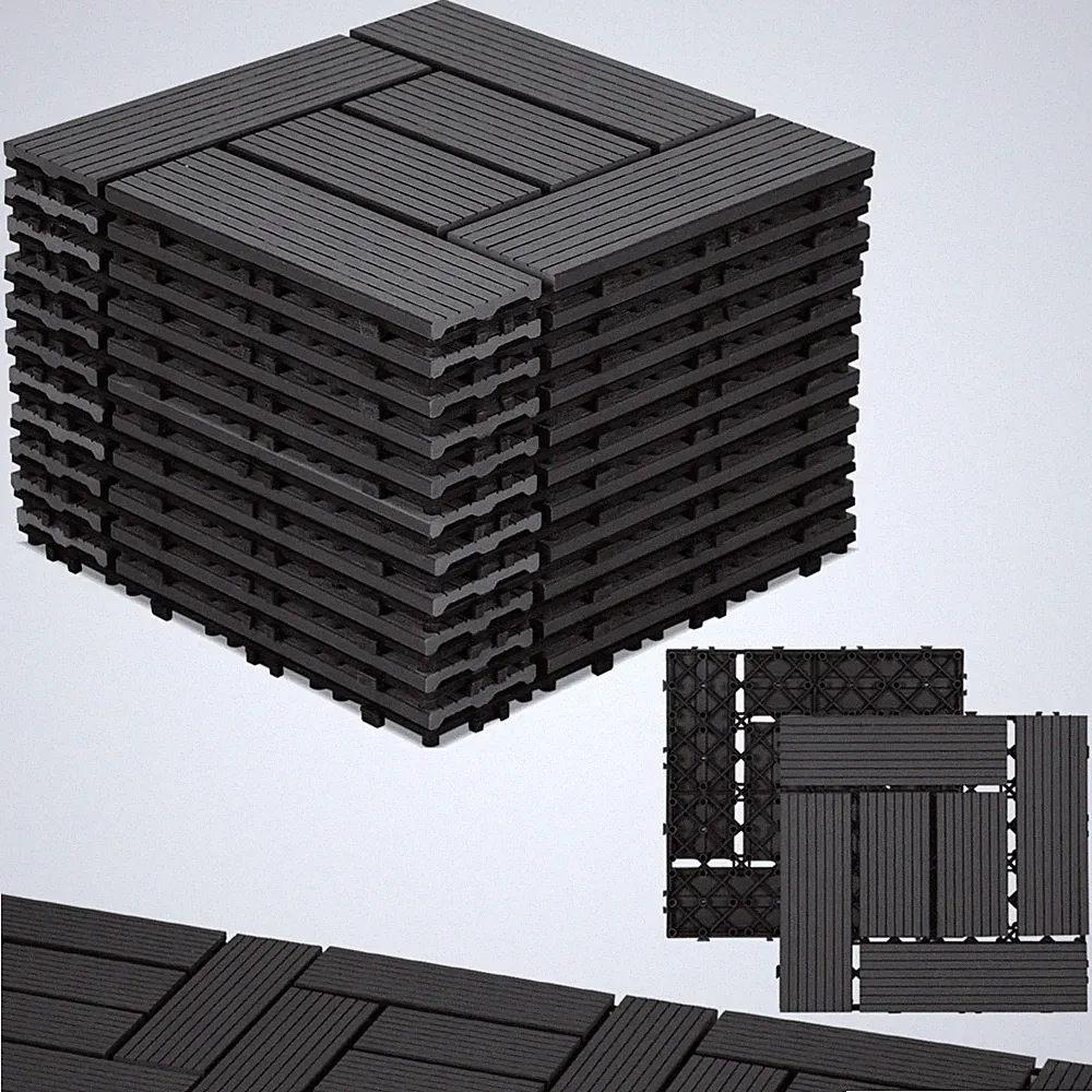 WPC Terrassenfliesen 30x30cm Set Balkon Bodenbelag Klicksystem Terrasse Fliesen