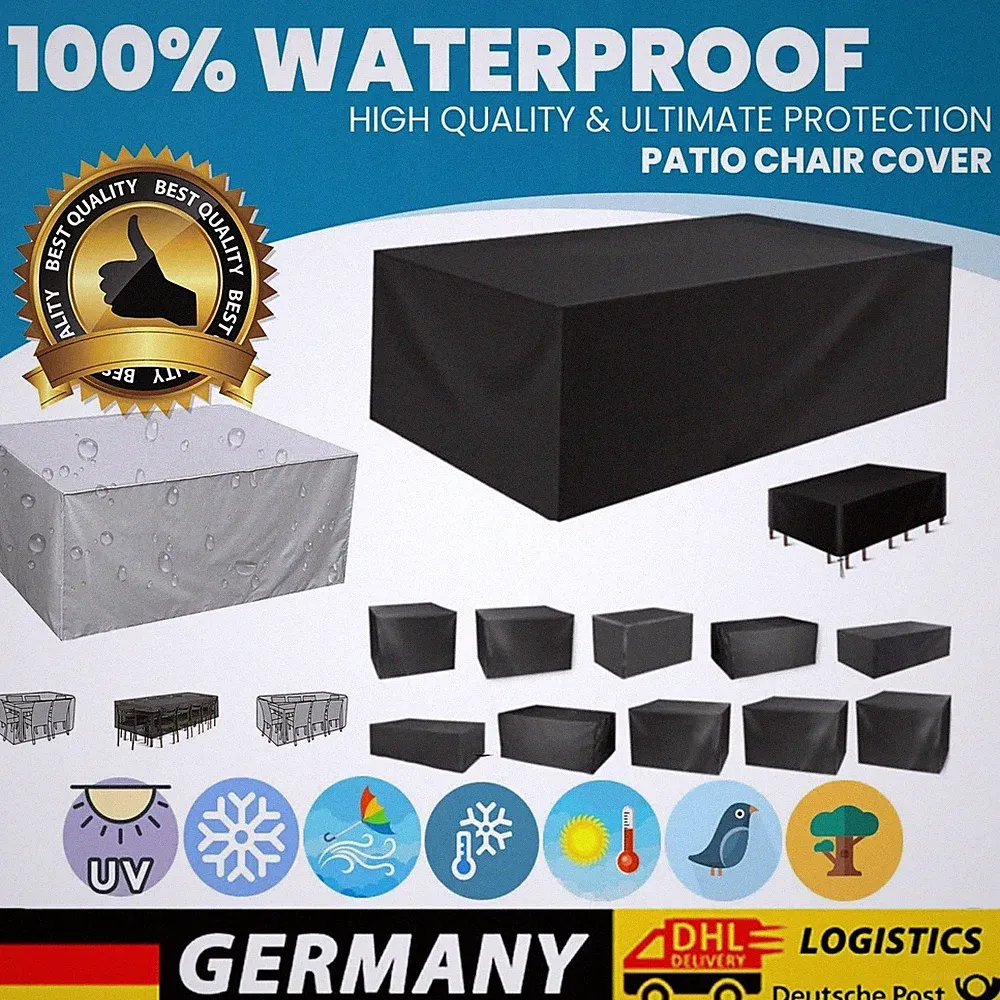 XXL Wasserdicht Gartentisch Abdeckung SchutzhülleGartenmöbel AbdeckplaneGarnitur