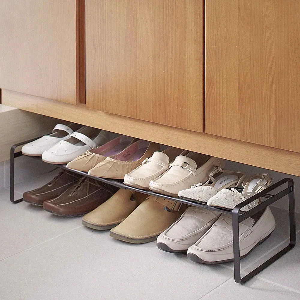 Yamazaki Schuhregal mit 1 Ablage ausziehbar für 3-5 Paar minimalistisch schwarz