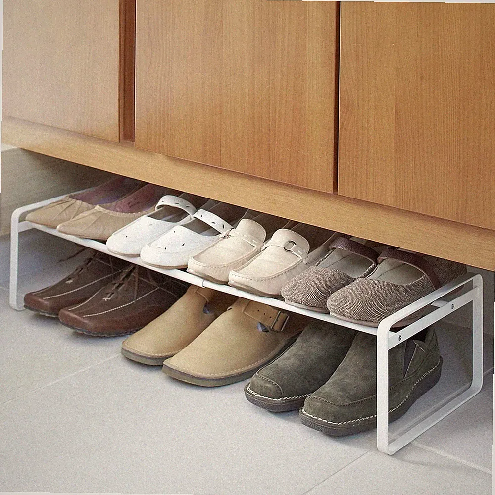 Yamazaki Schuhregal mit 1 Ablage ausziehbar für 3-5 Paar minimalistisch weiß